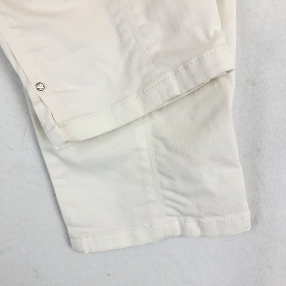 White House Black Market Women's Size 6 White Crop Leg Embroidered Stretch Jeans - Picture 3 of 12